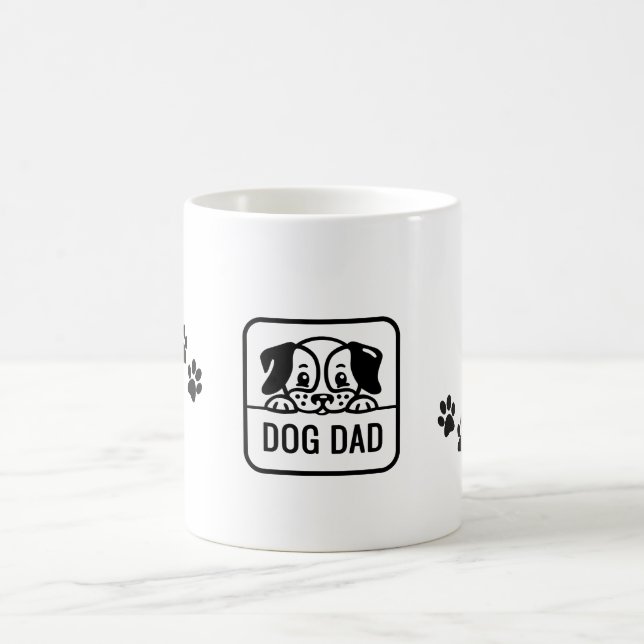 Dog Dad Mug – Cute Paw Print Gift (Center)