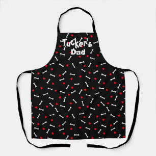 Dog Dad Mum Hearts Bones  Apron