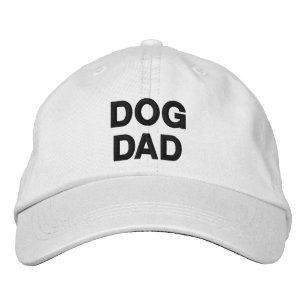Dog Dad navy blue & white minimalist modern Embroidered Hat