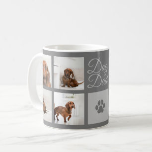 Dog Dad Paw Print Eight Photos Custom Coffee Mug