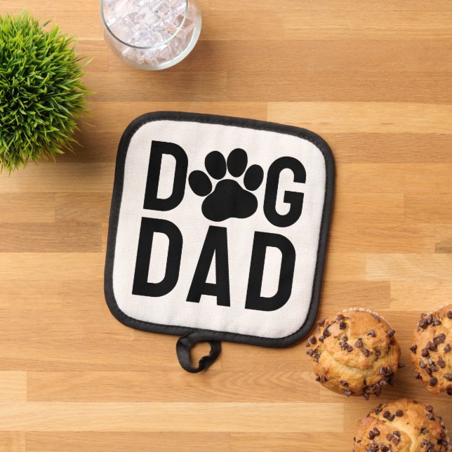 Dog Dad Paw Print Pot Holder (Top Down)