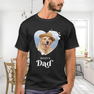 Dog DAD Personalise Dog Lover Cute Heart Pet Photo T-Shirt