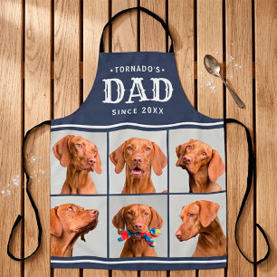 Dog Dad Personalised 6 Photo Collage with Name Apron