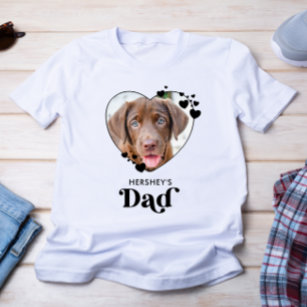 Dog DAD Personalised Heart Dog Lover Pet Photo T-Shirt