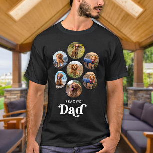 Dog DAD Personalised Pet Photo Collage Dog Lover  T-Shirt