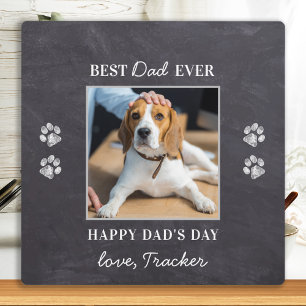 Dog Dad Personalised Pet Photo Rustic Father's Day Plaque