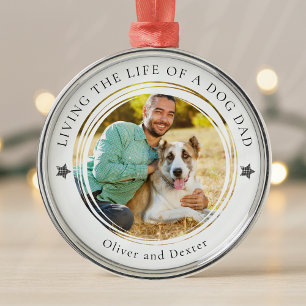 Dog Dad Photo Keepsake Personalised Metal Ornament