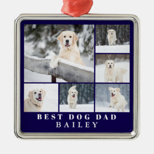 Dog Dad Photo Metal Ornament