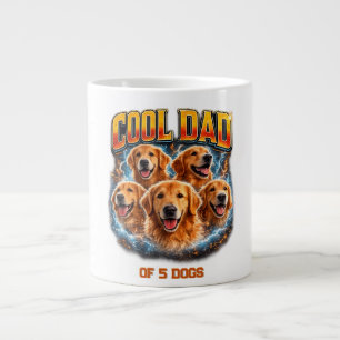 Dog Dad Portrait Personalised Number Custom Design Large Coffee Mug