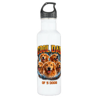 Dog Dad Portrait Personalized Number Custom Design 710 Ml Water Bottle