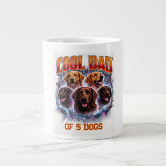 Dog Dad Portrait Personalized Number Custom Design Large Coffee Mug