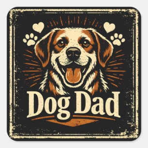 Dog Dad – Proud Canine Father Love Square Sticker