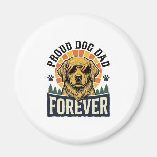 Dog Dad Shirt Vintage Golden Retriever Retro Desig Magnet