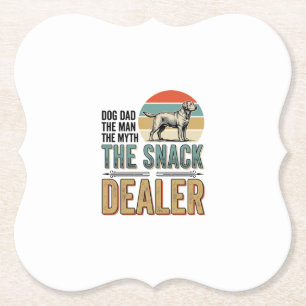 Dog Dad Snack Dealer Vintage Dog Lover Shirt_1 Paper Coaster