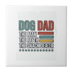 Dog Dad The Snack Dealer Vintage Paw Print Shirt_1 Ceramic Tile