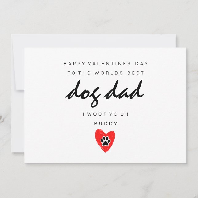 Dog Dad Valentines Card (Front)