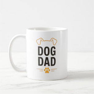 Dog Dad With Paw Simple Dog Lover Design Coffee Mug