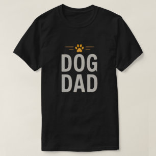 Dog Dad With Paw Simple Dog Lover Design T-Shirt