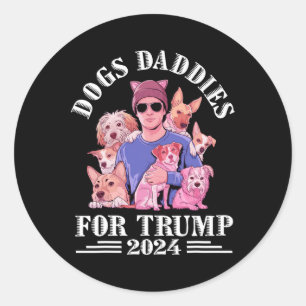 Dog Daddies For Trump 2024 Childless Dog Lady Vote Classic Round Sticker