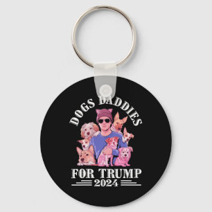 Dog Daddies For Trump 2024 Childless Dog Lady Vote Key Ring