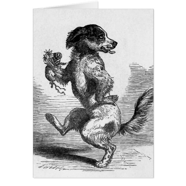 "Dog Dancing a Jig" Vintage Illustration (Front)
