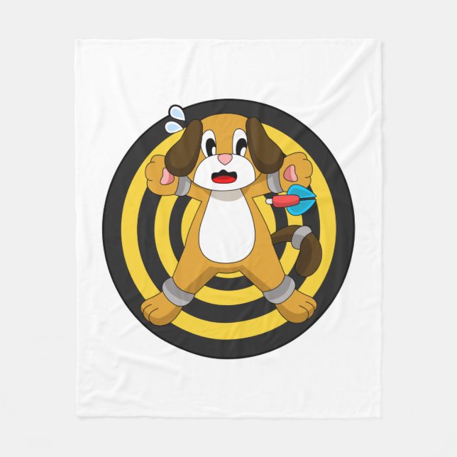 Dog Darts Dart Dartboard Fleece Blanket (Front)