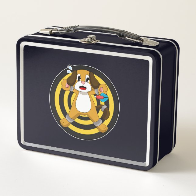 Dog Darts Dart Dartboard Metal Lunch Box (Front)