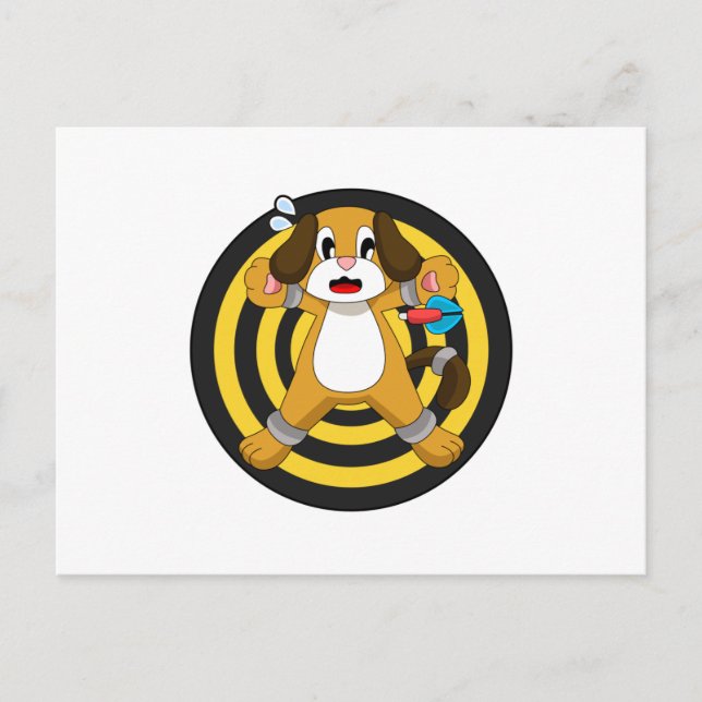 Dog Darts Dart Dartboard Postcard (Front)