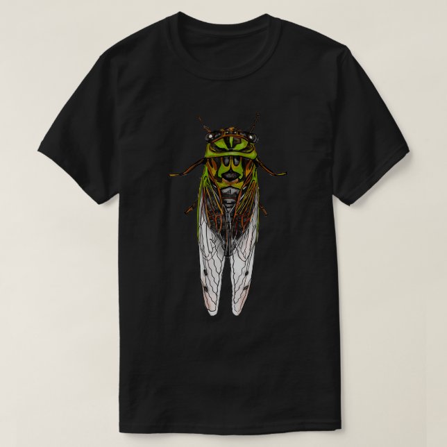 Dog Day Cicada Insect Nature Illustration 2 T-Shirt (Design Front)