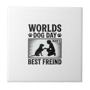 Dog Day Man’s Best Freind Vintage Ceramic Tile