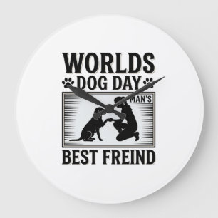Dog Day Man’s Best Freind Vintage Large Clock