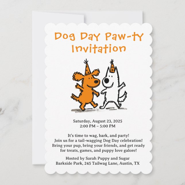 Dog Day Paw-ty Invitation – Cute Puppy Party  (Front)