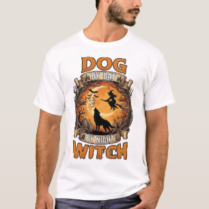 Dog Day Witch Night Halloween Wolf Moon Bats_1 T-Shirt