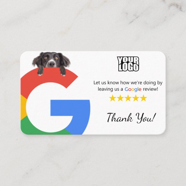 Dog Daycare Google Review Template With QR code Business Card (Front)