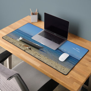 Dog Days at the Beach (text custmizable)  Desk Mat