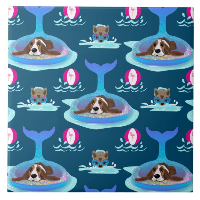 Dog Days Of Summer Ceramic Tile (Front)