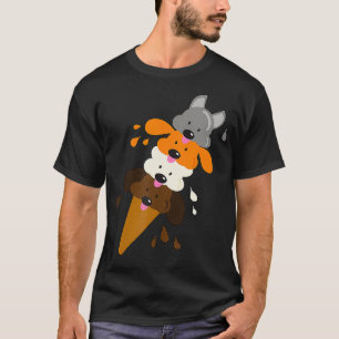 Dog Days of Summer Cute Puppy Ice Cream Cone T-Shirt