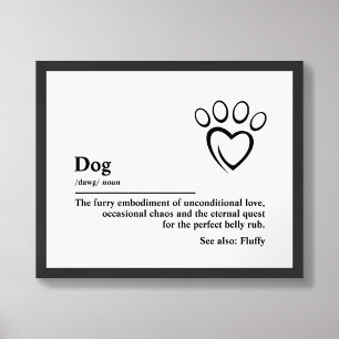 Dog Definition Wall Art Typography Poster