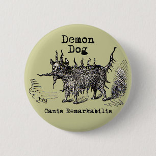 Dog Demon Vintage Funny Cute 6 Cm Round Badge