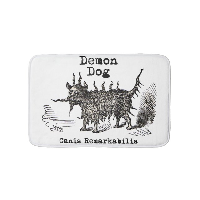Dog Demon Vintage Funny Cute Bath Mat (Front)
