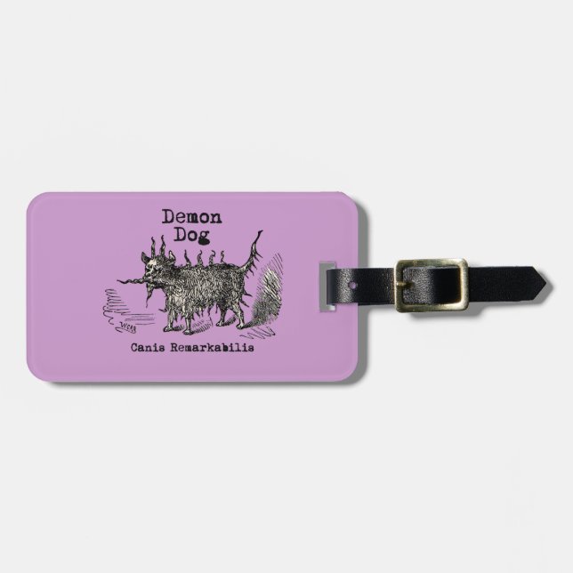 Dog Demon Vintage Funny Cute Luggage Tag (Front Horizontal)
