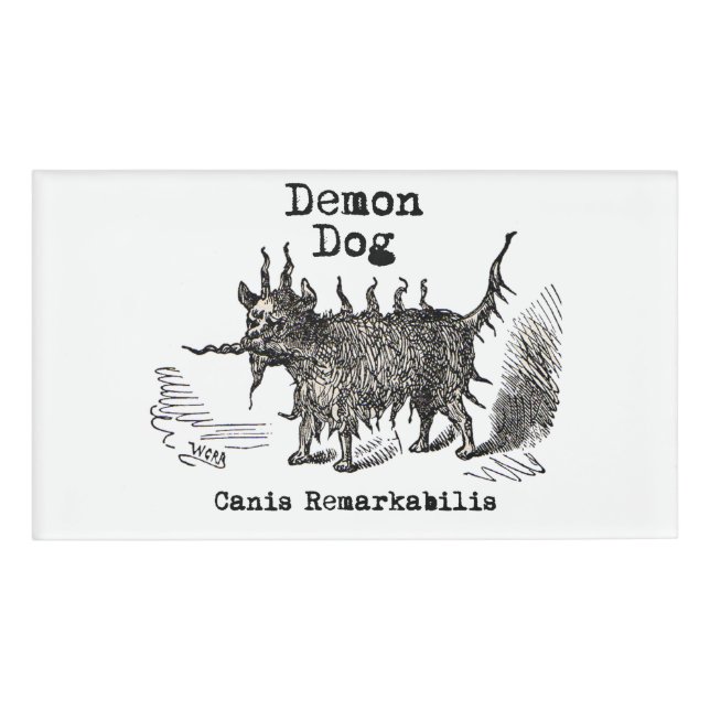 Dog Demon Vintage Funny Cute Name Tag (Front)