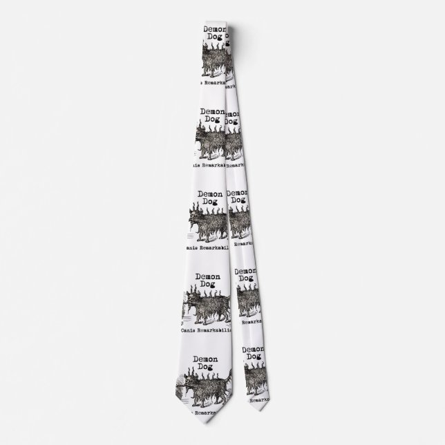 Dog Demon Vintage Funny Cute Tie (Front)