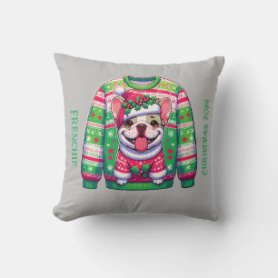 Dog design French bulldog Christmas funny Cushion