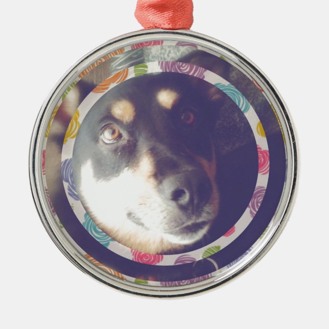 dog Digital Art Metal Ornament (Front)