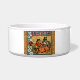 Dog Dinner Party Vintage dog illustration
