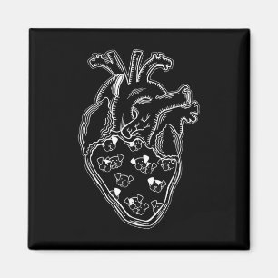 Dog Dogs Heart Anatomy Tattoo Style  Magnet