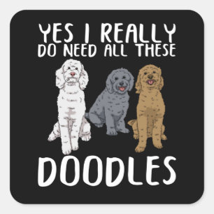 Dog Doodle Mum Gifts Dad Labradoodle Doodle Square Sticker