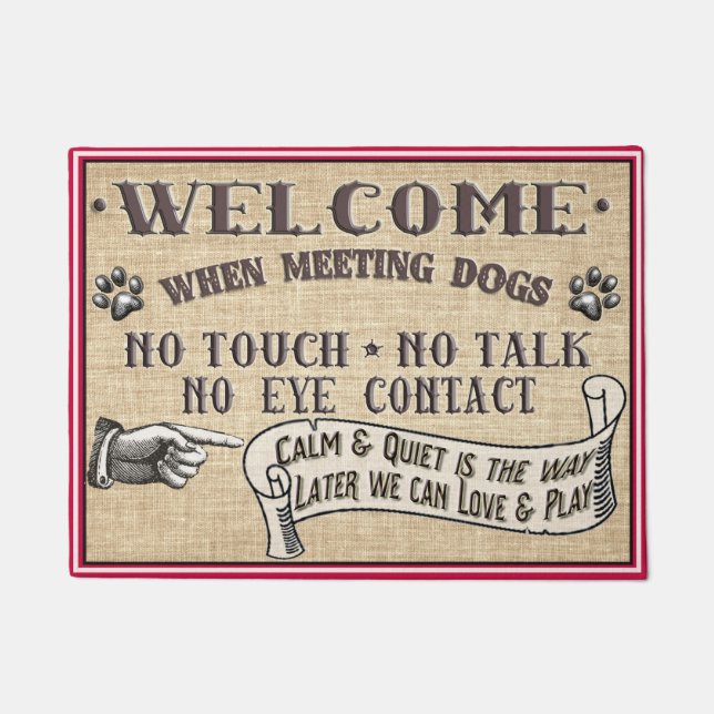 Dog Door Mat - No Touch No Talk (Front)