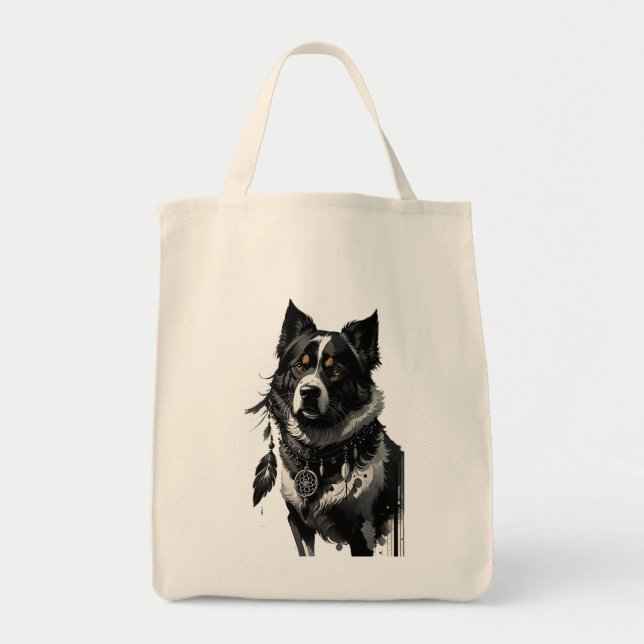 dog, dreamcatcher, amulet, talisman, tote bag (Front)